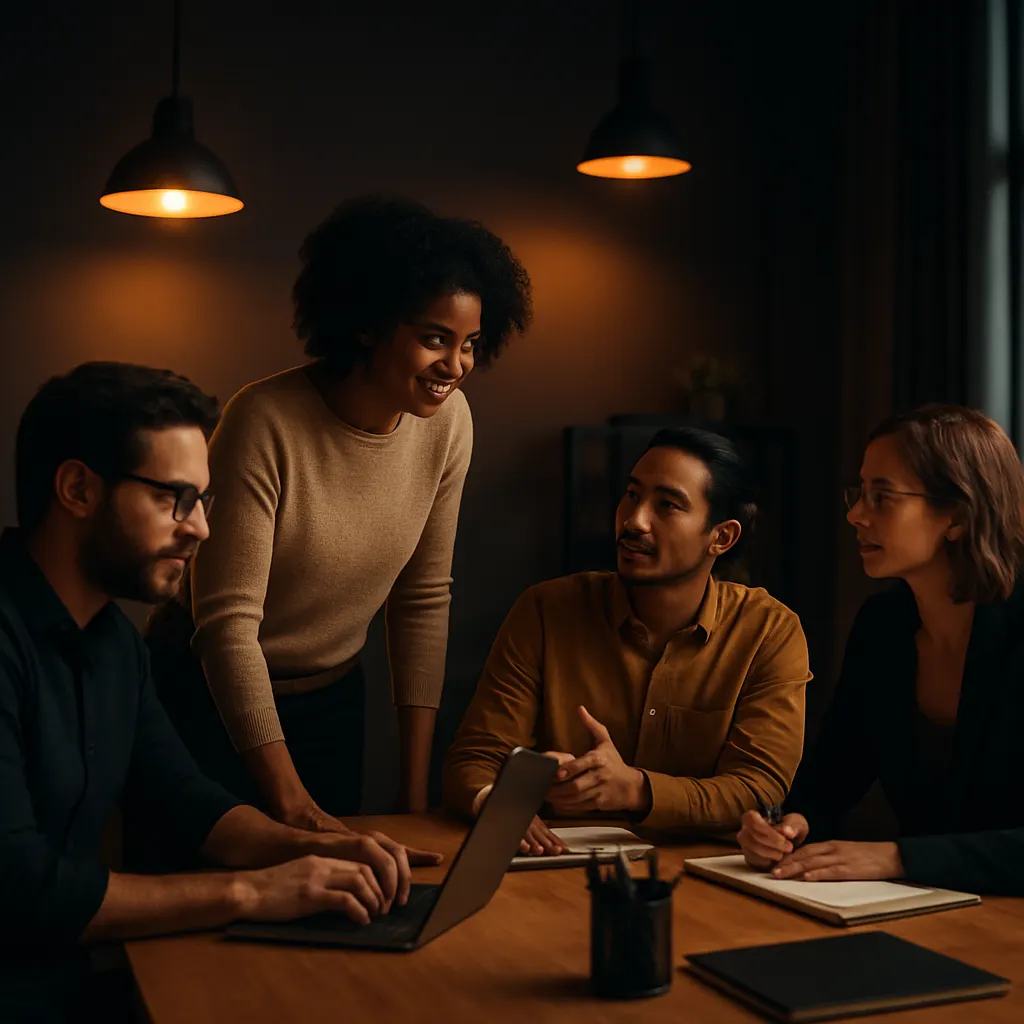 The Spark Brand Media studio team collaborating